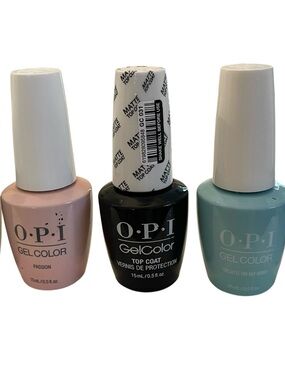OPI GelColor Set of 5 Base Top Coat Lincoln Park Gelato On My Mind Passion NWT